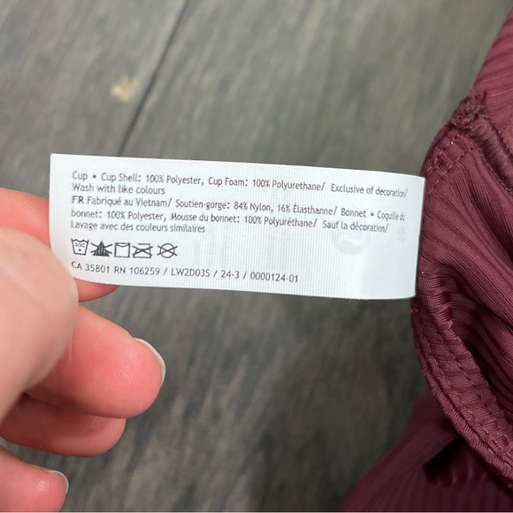 Lululemon Like a Cloud Ribbed Longline Bra *Light Support, B/C Cup Garnet - Picture 9 of 10